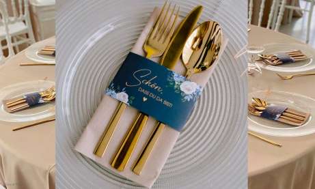 Serviettenbanderole Bestecktasche Schön, dass du da bist