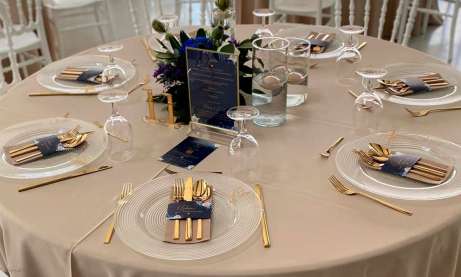 Serviettenbanderole Bestecktasche Schön, dass du da bist