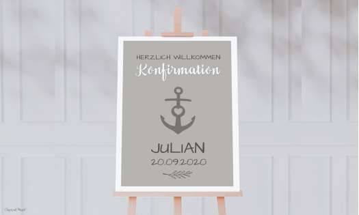 Willkommensschild Konfirmation Anker