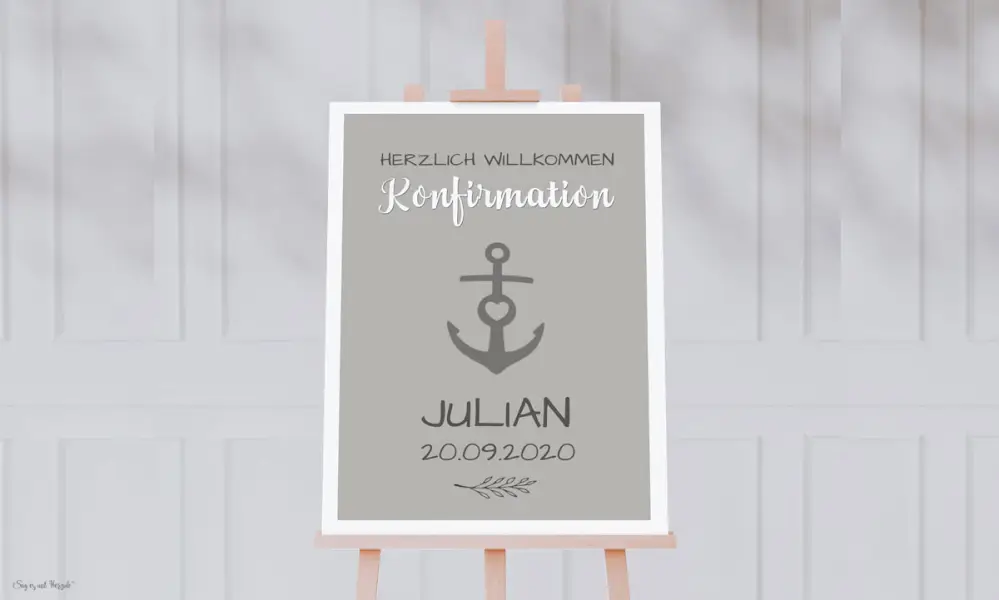Willkommensschild Konfirmation Anker