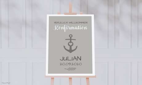 Willkommensschild Konfirmation Anker