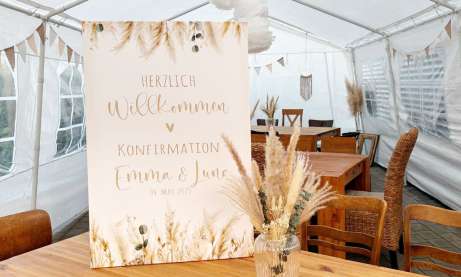 Willkommensschild Konfirmation Boho