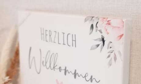 Willkommensschild Konfirmation rosa salbei