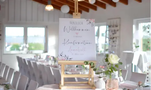Willkommensschild Konfirmation rosa salbei
