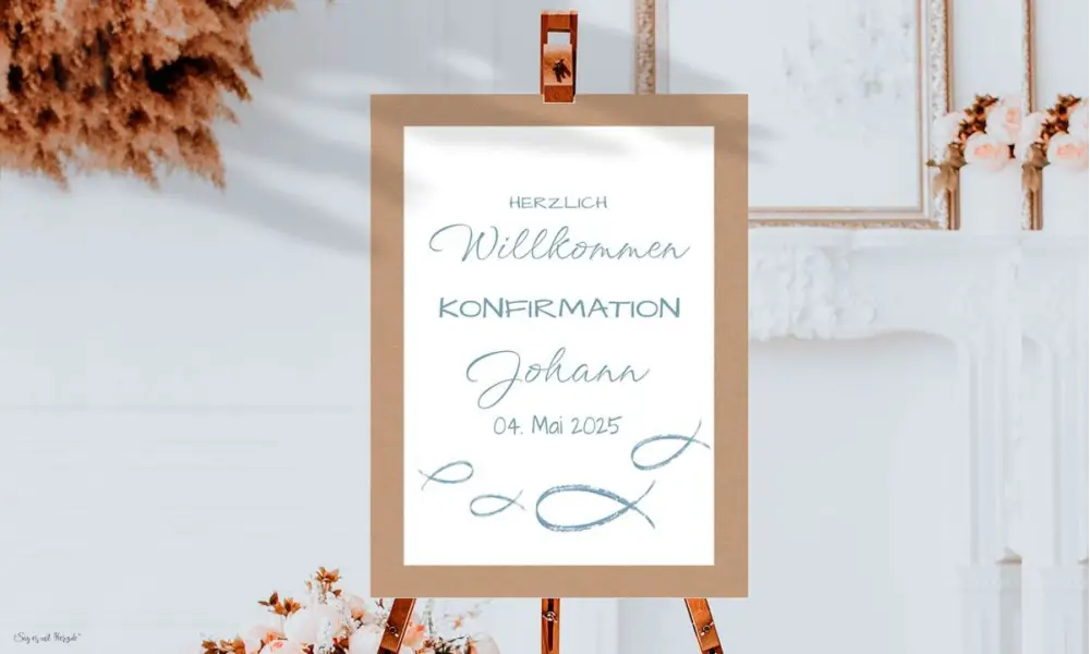 Willkommensschild Konfirmation Fische
