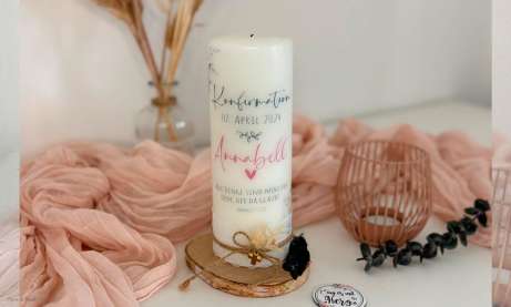 Kerze Konfirmation modern