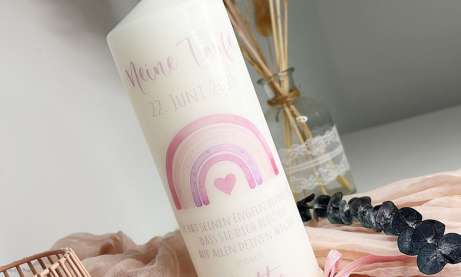 Kerze Kommunion Regenbogen