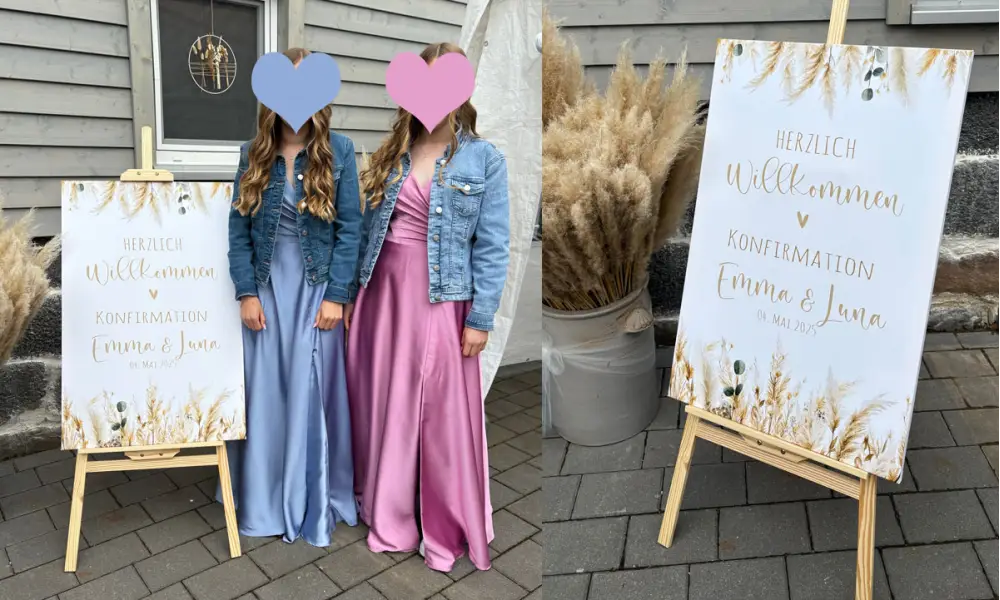 Willkommensschild Konfirmation Boho