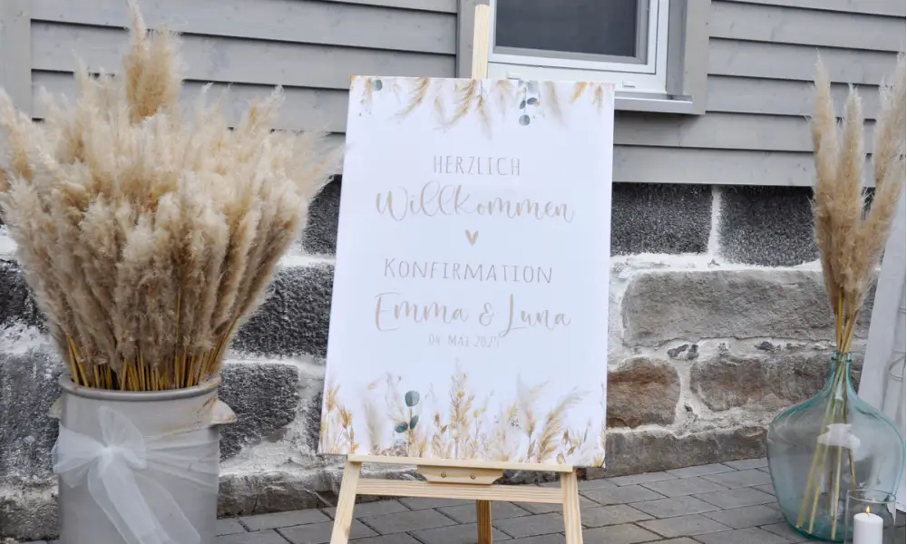 Willkommensschild Konfirmation Boho