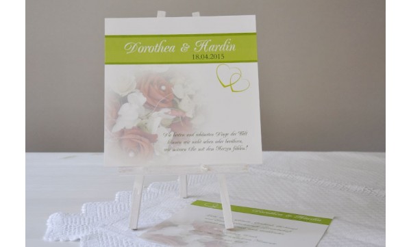 Tischkarte für Gruppentische Hochzeit 