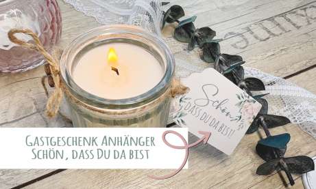 Gastgeschenk Anhänger Schön, dass Du da bist