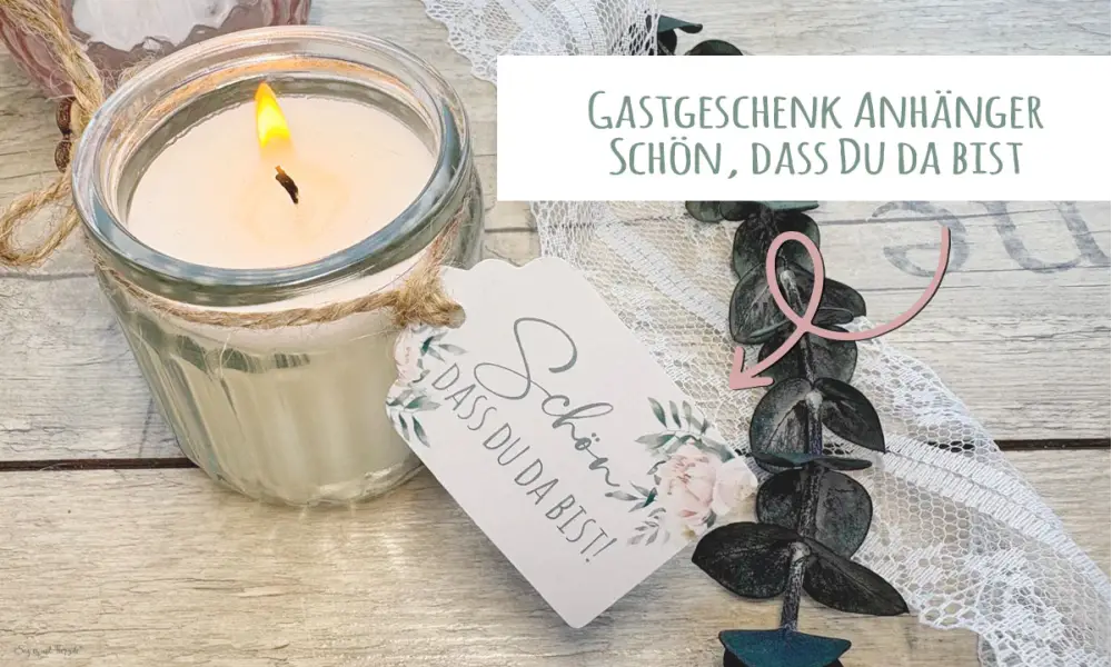 Gastgeschenk Anhänger Schön, dass Du da bist