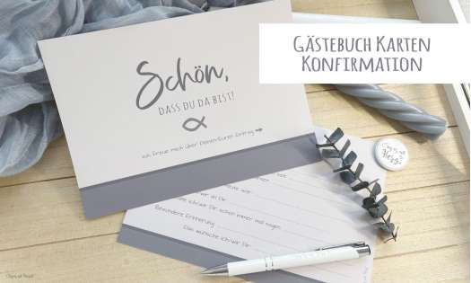 Gästebuch Eintrag Karten Konfirmation