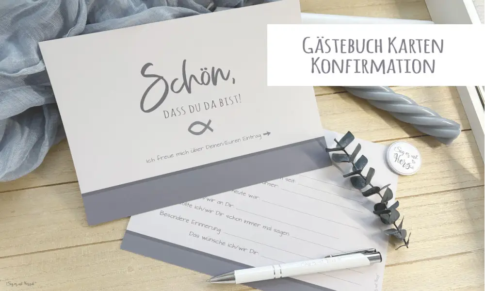 Gästebuch Eintrag Karten Konfirmation