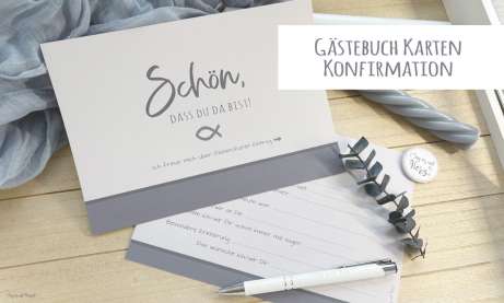 Gästebuch Eintrag Karten Konfirmation