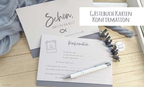 Gästebuch Eintrag Karten Konfirmation