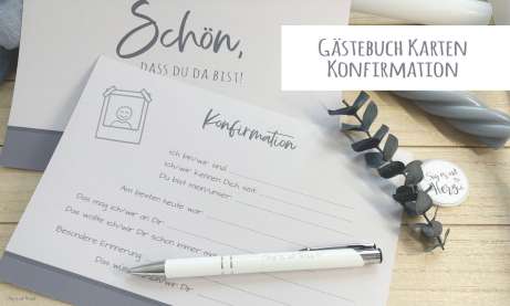Gästebuch Eintrag Karten Konfirmation
