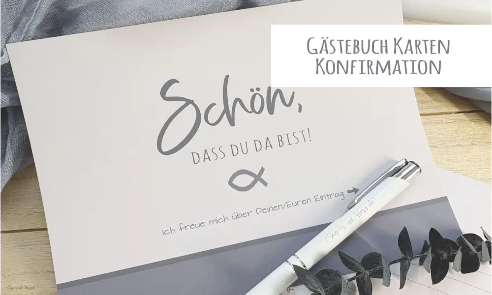 Gästebuch Eintrag Karten Konfirmation