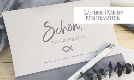 Gästebuch Eintrag Karten Konfirmation