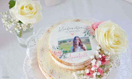 Torte zur Konfirmation selber backen, Individuelles Tortenbild mit Rezept