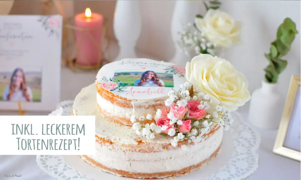 Konfirmationstorte selber backen Rezept mit Tortenbild