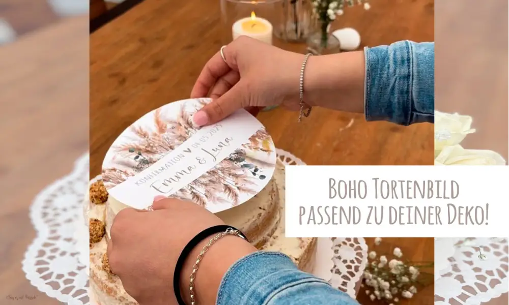 Konfirmationstorte selber machen mit Rezept und personalisiertem Tortenaufleger