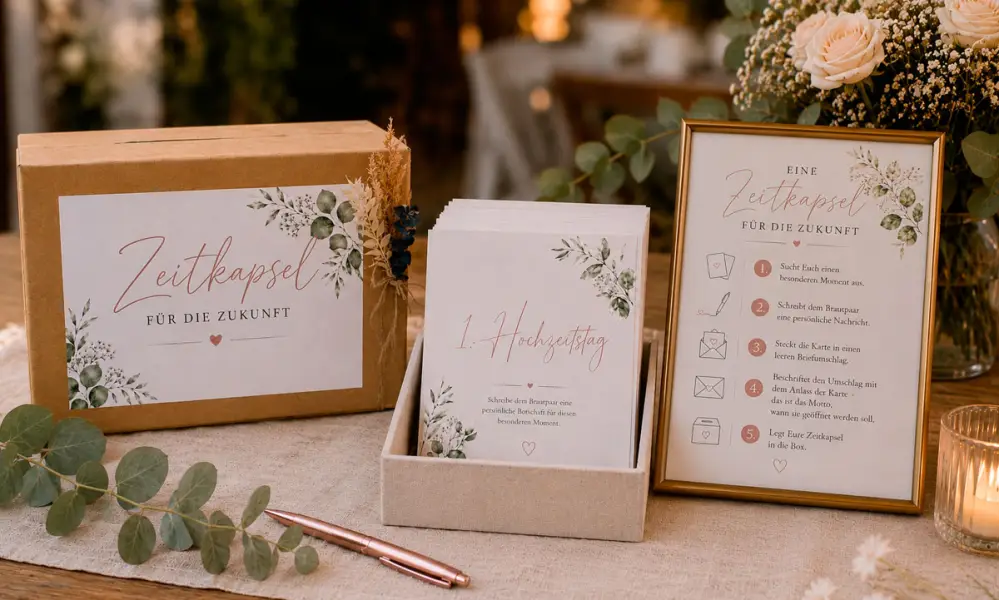 Zeitkapsel Karten Hochzeit