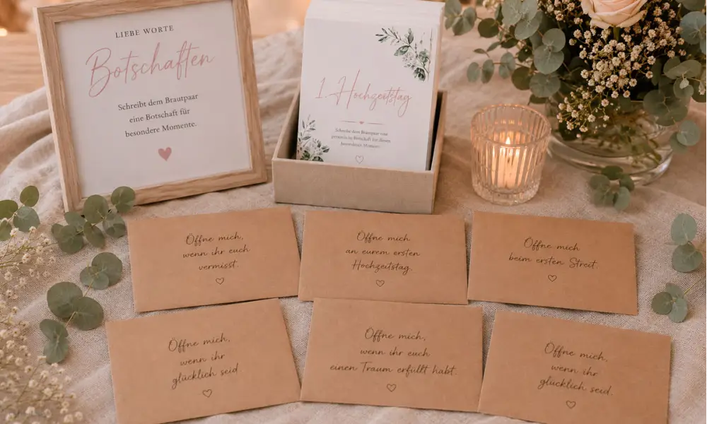 Umschläge Öffne mich am 1. Hochzeitstag. Zeitkapsel Karten Hochzeit