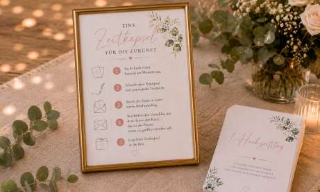 Hochzeit Ablaufplan für die Gäste für Zeitkapsel Karten