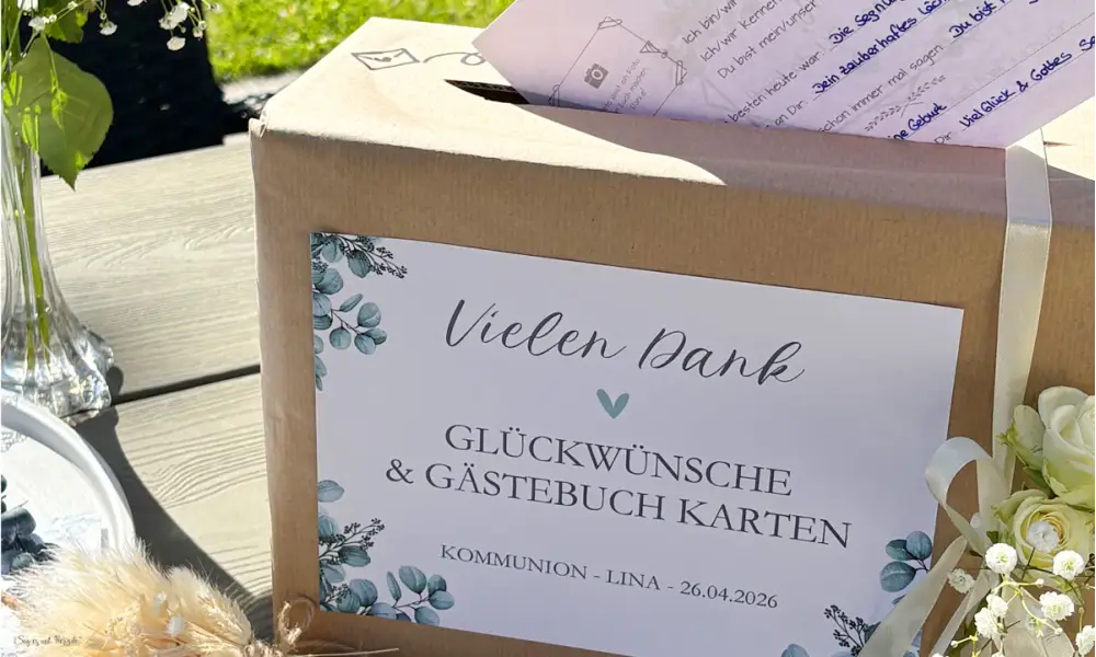 Kartenbox für Gästebuch Karten
