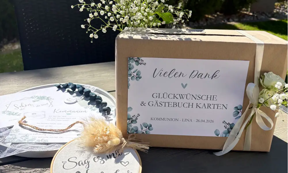 Kartenbox für Glückwünsche und Gästebuchkarten