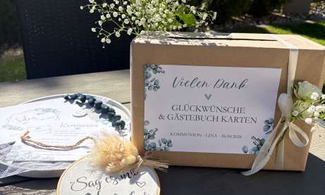 Kartenbox für Glückwünsche und Gästebuchkarten