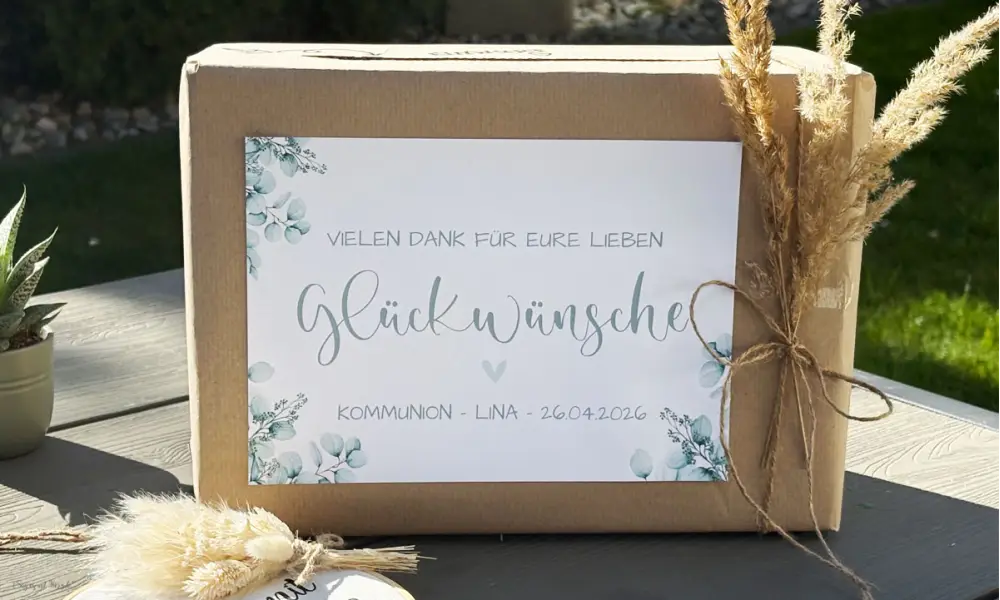 Kartenbox zur Hochzeit Cover mit Eukalyptus für Glückwunsch Karten