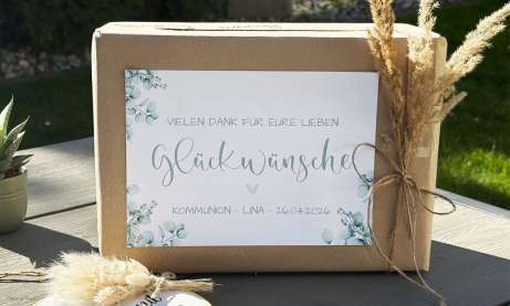 Kartenbox zur Hochzeit Cover mit Eukalyptus für Glückwunsch Karten