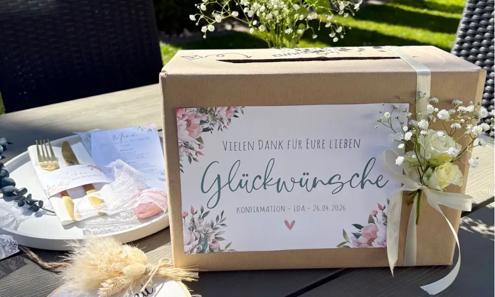 Kartenbox Cover zur Hochzeit, Kartenbox selber basteln
