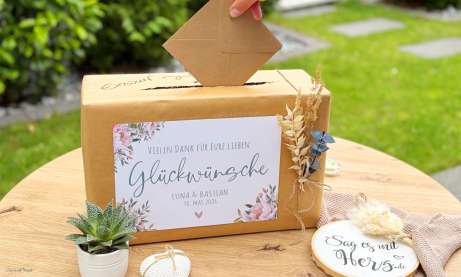 Kartenbox zur Hochzeit Cover in rosa salbei für Glückwunsch Karten