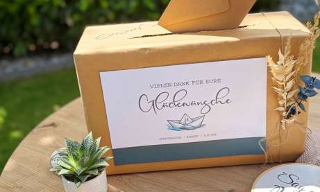 Kartenbox zur Kommunion Konfirmation mit Origami Boot