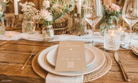 Hochzeitskarte mit QR-Code für Gästefotos