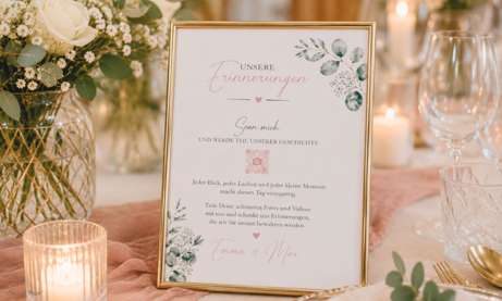 Rahmen für QR Code Karte zur Hochzeit Gästefotos sammeln