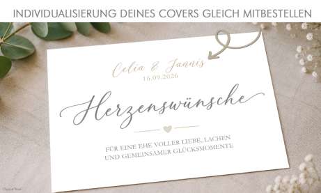 Wunschbaum Cover individualisiert mit Namen des Brautpaares