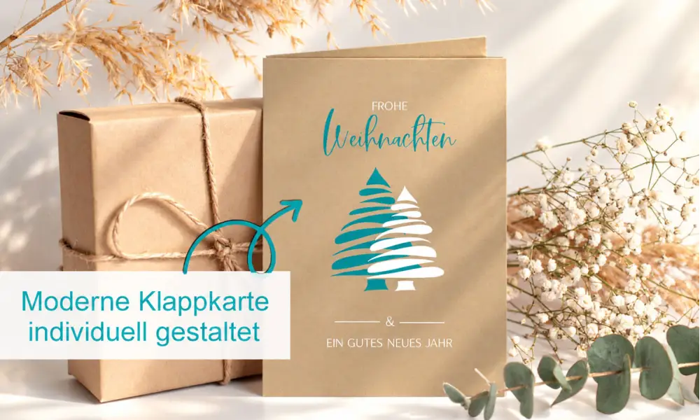 Weihnachtskarte geschäftlich individuell aus Recyclingpapier aus 100 % Altpapier