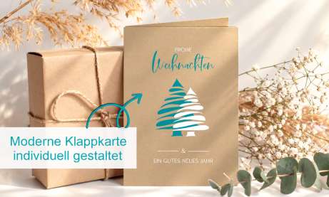 Weihnachtskarte geschäftlich individuell aus Recyclingpapier aus 100 % Altpapier