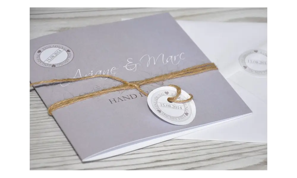 Einladungskarte Hochzeit "für immer", Klappkarte Quadrat, braun