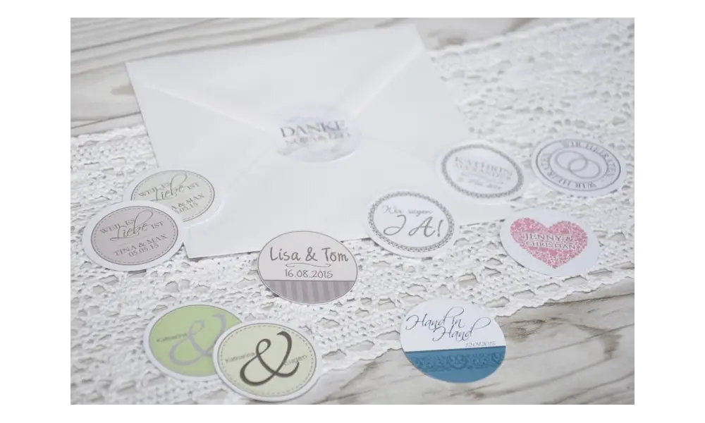 Hochzeitsbutton als Sticker