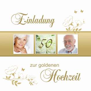 Einladungskarte Goldhochzeit