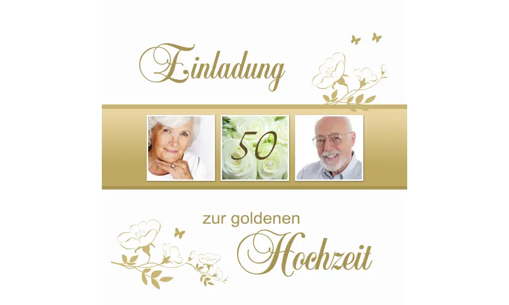 Einladungskarte Goldhochzeit