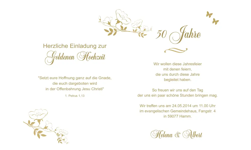 Einladung Goldhochzeit