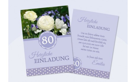 Einladung zum 60. Geburtstag "Herzlich" hellblau