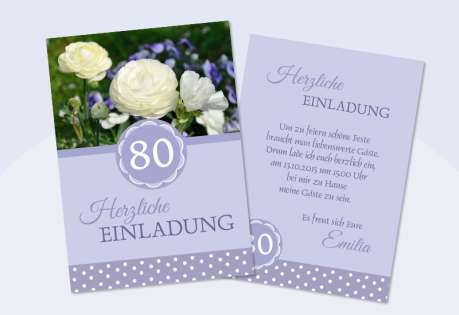 Einladung zum 60. Geburtstag "Herzlich" hellblau