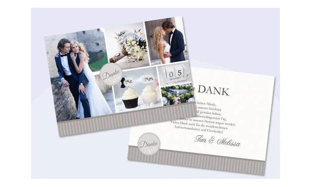 Danksagungskarte Hochzeit "Mr. & Mrs."